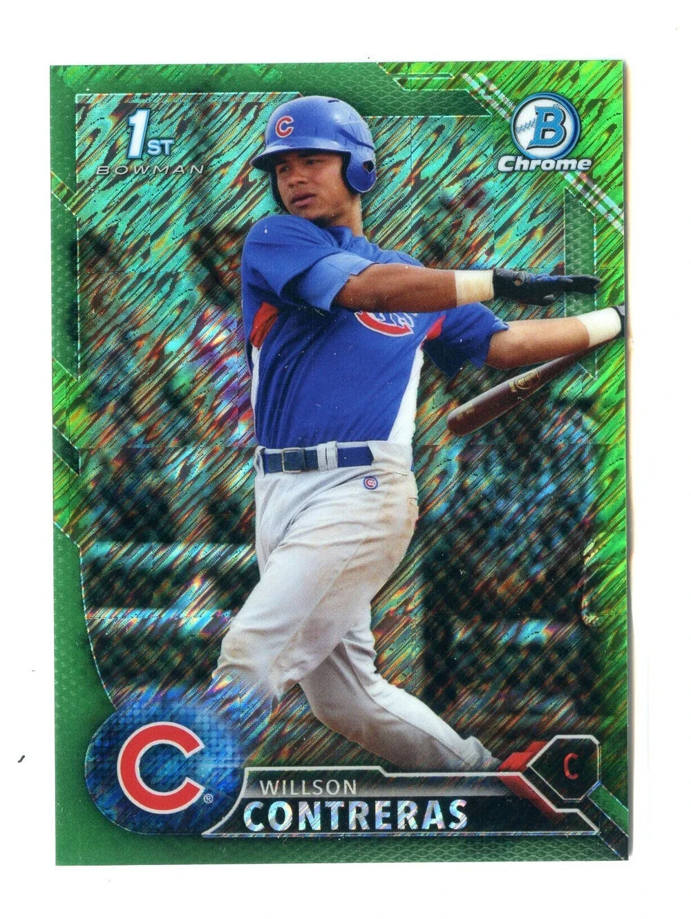 2016 Bowman Chrome Prospects Willson Contreras Green Shimmer Refractor 30/99 RC